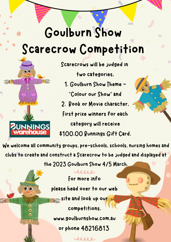 Goulburn Show Scarecrow Competition flyer