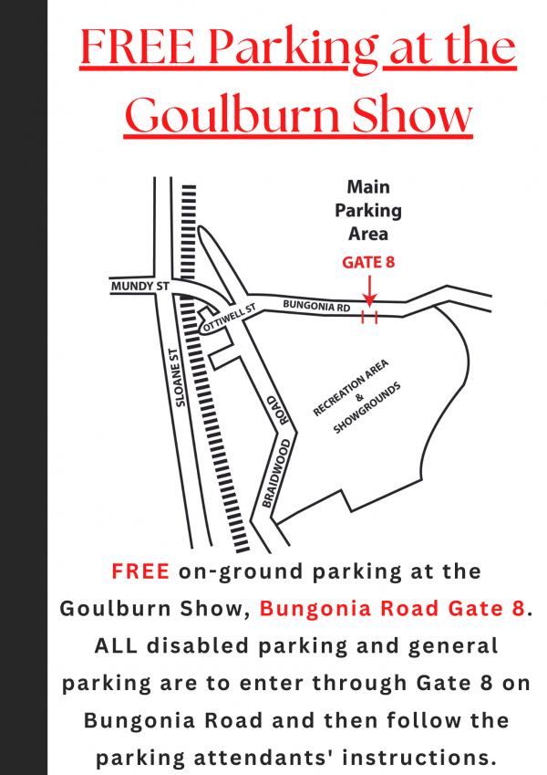 Free park and ride bus runs hourly between Goulburn Workers Club and the Goulburn Show Once again we are happy to let you know that we have a free bus running to and from the Show over the weeken 2